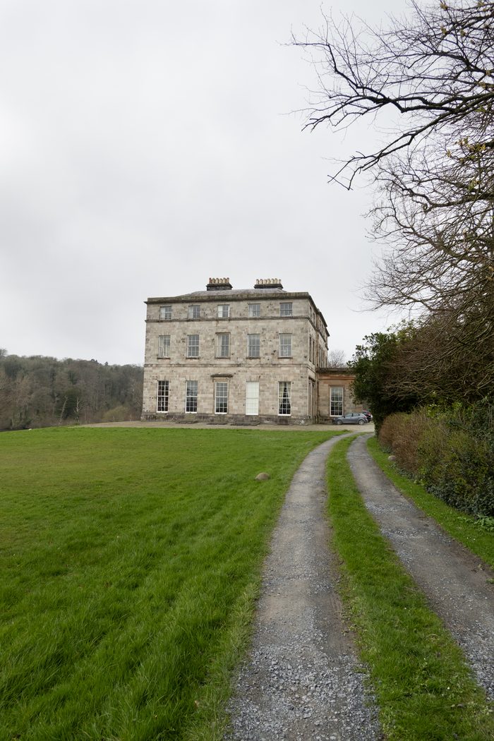 Seaforde House at the end of the gravel drive, coming into view.